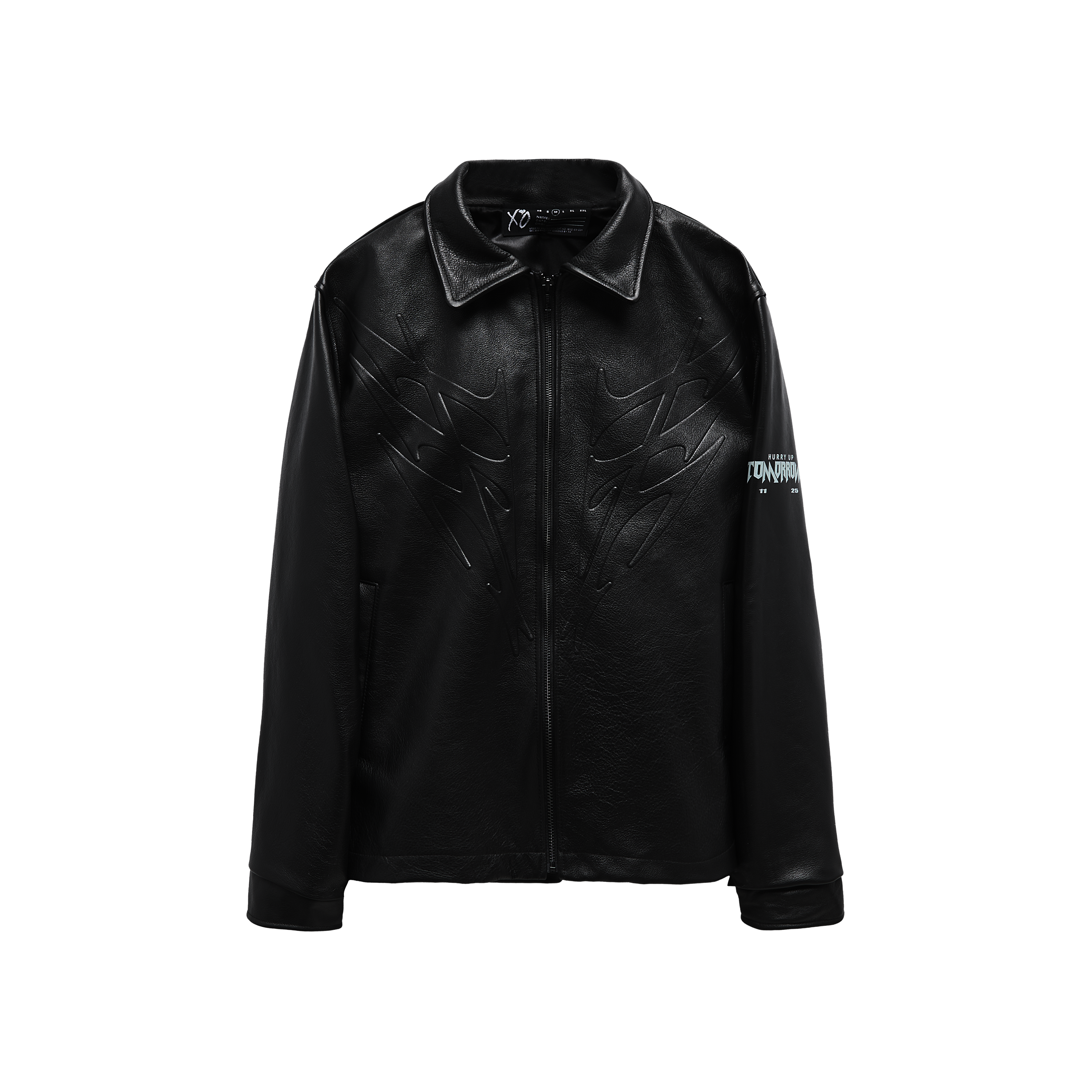 Spiked Logo Veste en cuir Premium