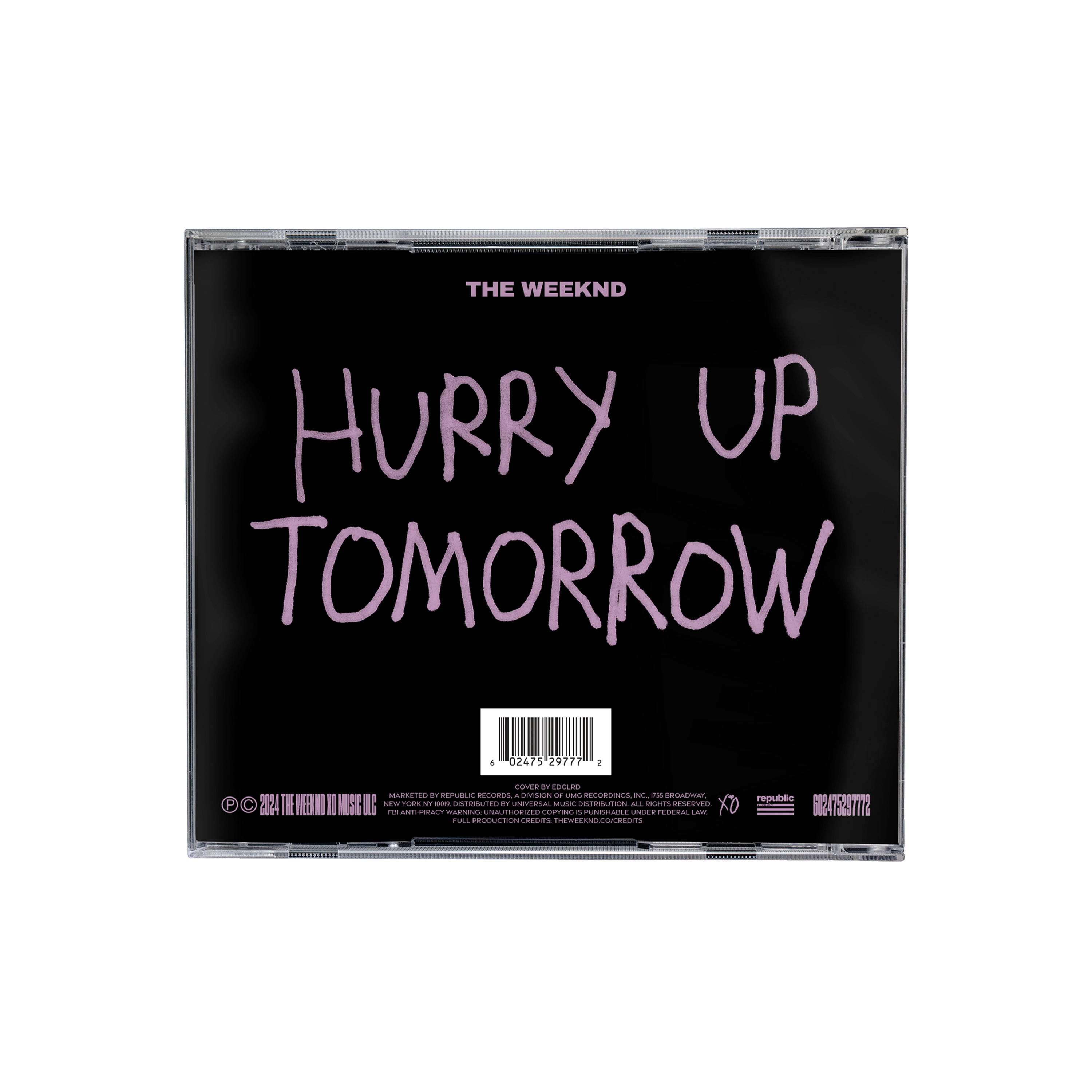 The Weeknd x Harmony Korine POUR EDGLRD ‘Hurry Up Tomorrow’ Edition CD Collector + Carte Dédicacée