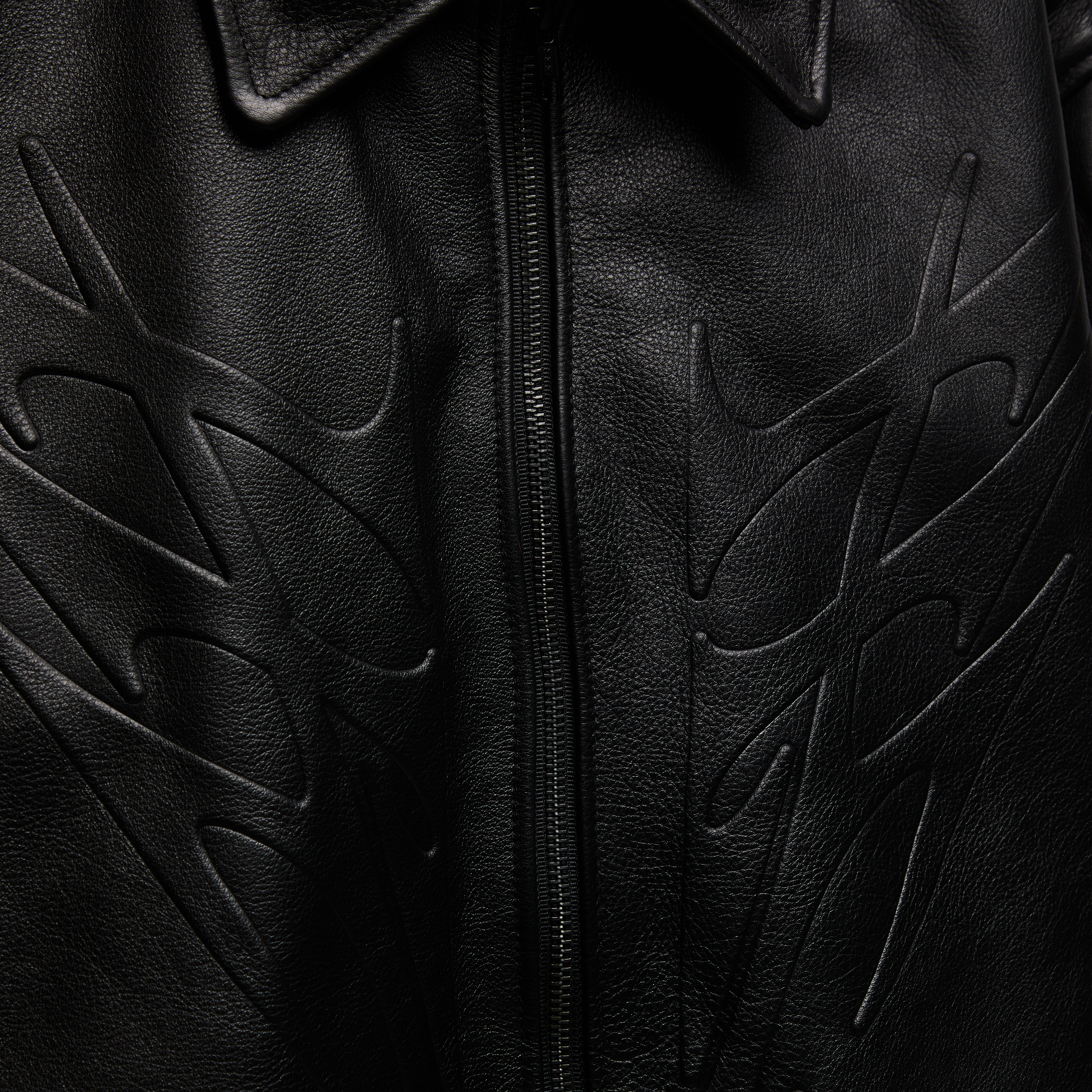 Spiked Logo Veste en cuir Premium