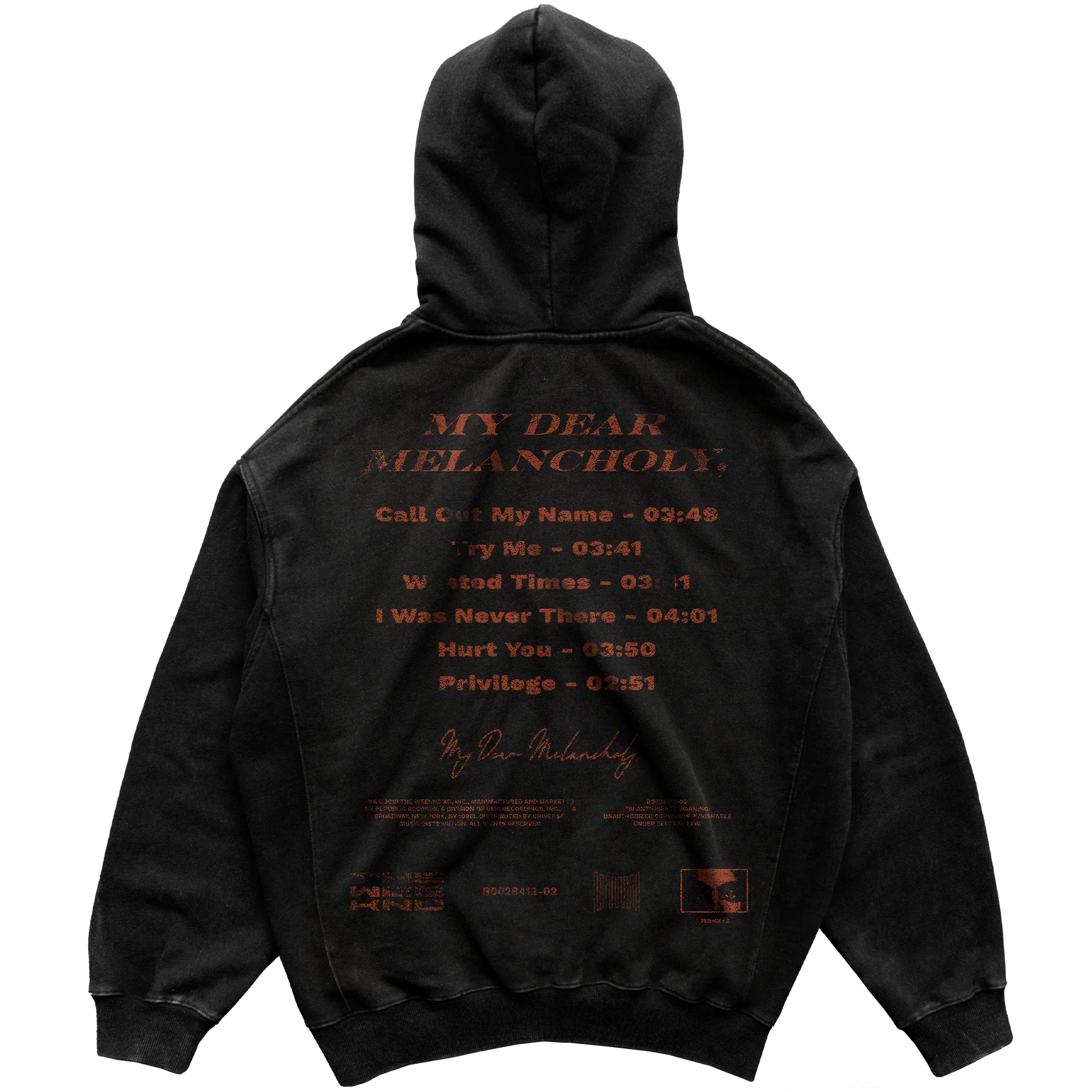 MY DEAR MELANCHOLY ZIP HOODIE
